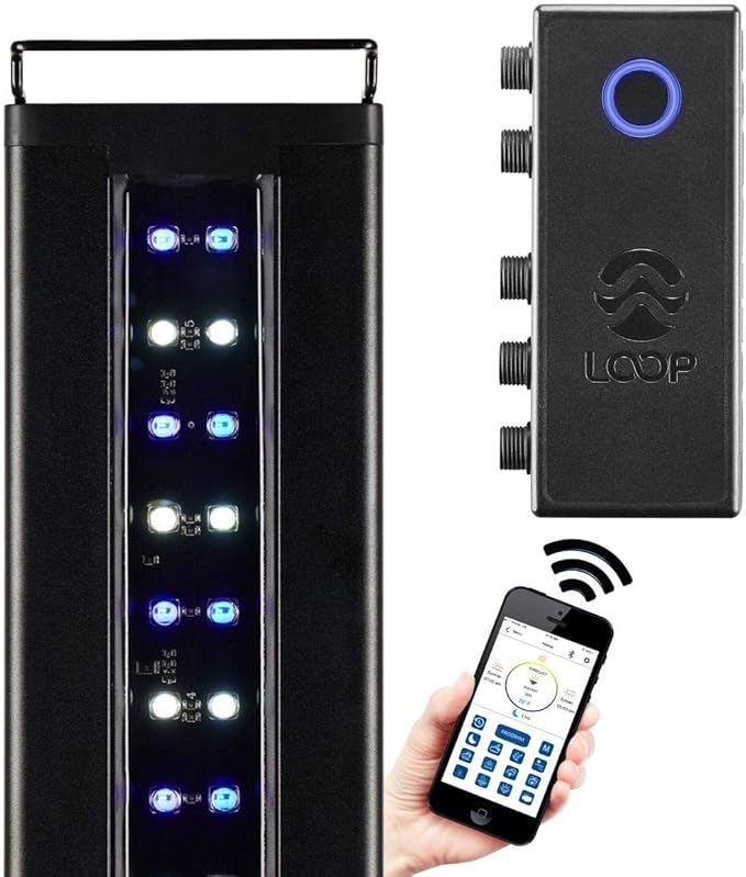 CURRENT USA 48-60" Inch Orbit Marine IC Loop LED Saltwater Reef Marine Aquarium Light with Bluetooth App Control | Wireless Lighting & eFlux Wave Pump Control for Fish Tank (4207)-PawvioPets