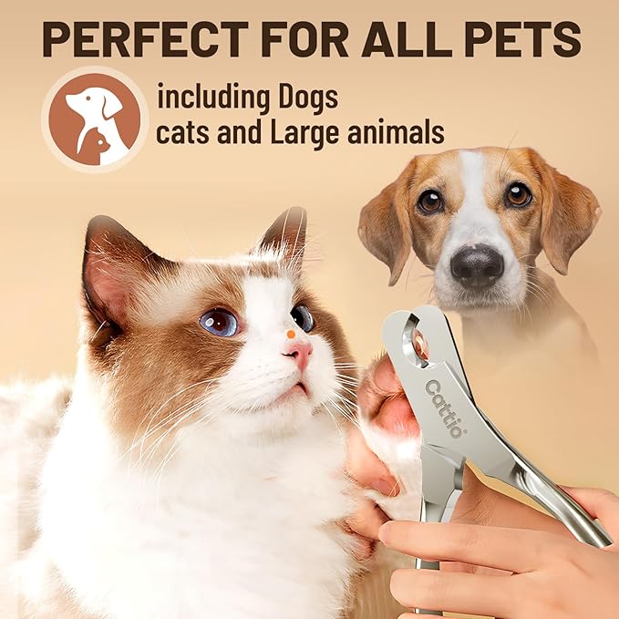 Dog Nail Clippers - All Steel Material, Built-in Spring,Heavy Duty Dog Nail Trimmer Full Metal Razor Sharp Professional for All Dogs Cats with Thick Toena,Dog Nail Trimmers-PawvioPets