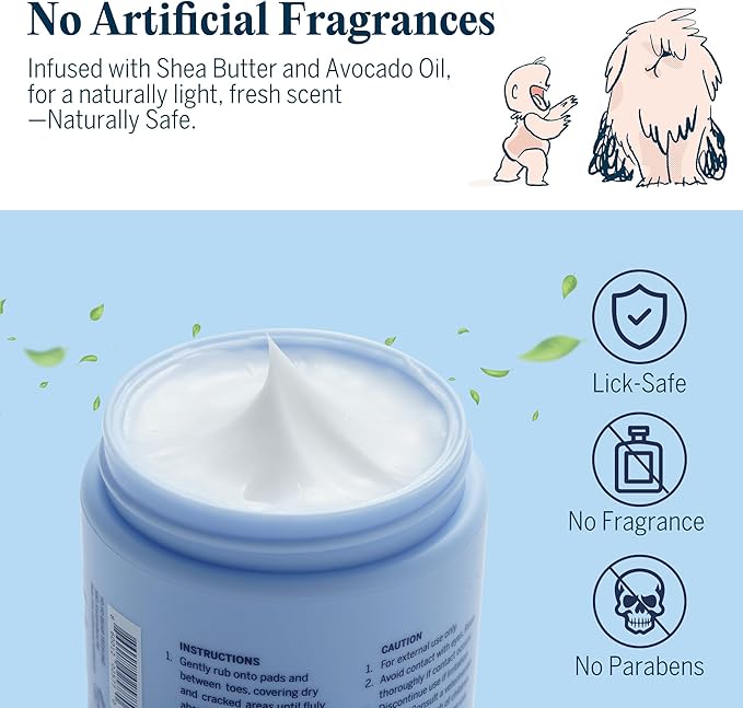 Flydog Wax Beans Fragrance-Free Pet Paw & Nose Balm Cream – Moisturizing, Soothing & Repairing Dry, Cracked Pads for Dogs, Cats & Small Animals, Avocado Oil Multi-Purpose Paw & Nose Protector, 50ml-PawvioPets