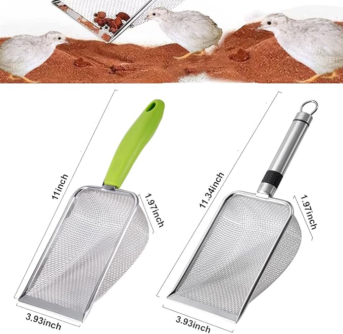 4PCS Reptile Scooper,Litter Cleaner Corner Scoop, Reptile Sand Fine Mesh,Cat Little Scoop, Bearded Dragon Sand Shovel,Pet Poo Shovel Scooper (4PCS Shovels)-PawvioPets