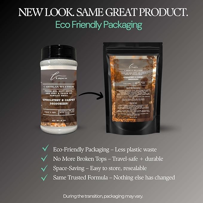 Cardigan Weather Carpet Freshener Powder: Powerful Odor Eliminator for Home, Upholstery Deodorizer, Carpet Deodorizer, Pet Urine, Cat Litter Box - Sweater Weather Fragrance-PawvioPets