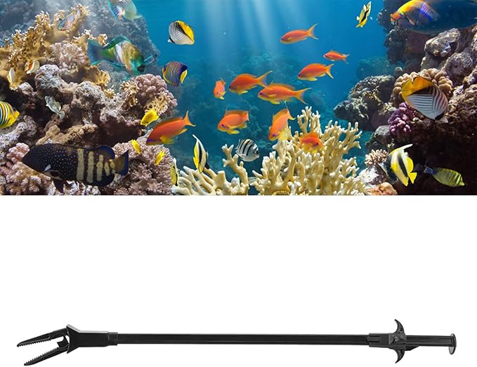 Aquarium Tweezer, 19.7 inch Aquarium Tongs, Water Plants Algae Plastic Clamp Clip Cleaning Tool, Multi Purpose Plant Pruning Pliers Cleaner Fish Tank Tweezer for Fresh and Saltwater Fish Tanks-PawvioPets