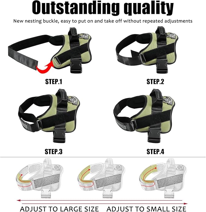 Bolux Dog Harness, No-Pull Reflective Dog Vest, Breathable Adjustable Pet Harness with Handle for Outdoor Walking - No More Pulling, Tugging or Choking-PawvioPets