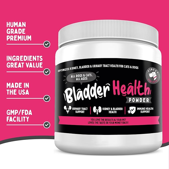 Bladder Health Dog & Cat UTI Remedy - Cranberry Supplement for Pet, Bladder, Kidney Support & Urinary Tract Health Powder with Cranberry & D-Mannose (120g - 120 Scoops)-PawvioPets