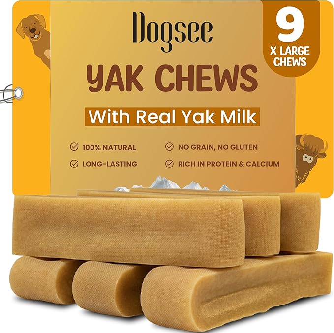 Dogsee Original Himalayan Yak Cheese Chews (XL - 9 Pieces) | Rawhide-Free | Long-Lasting | Fights Plaque & Tartar | Helps Clean Teeth-PawvioPets
