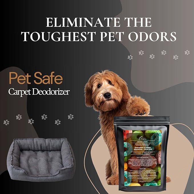 Fruity Loops Carpet Freshener Powder Refill 36 oz | Powerful Odor Eliminator for Home | Upholstery Deodorizer | Carpet Deodorizer | Pet Urine | Cat Litter Box-PawvioPets