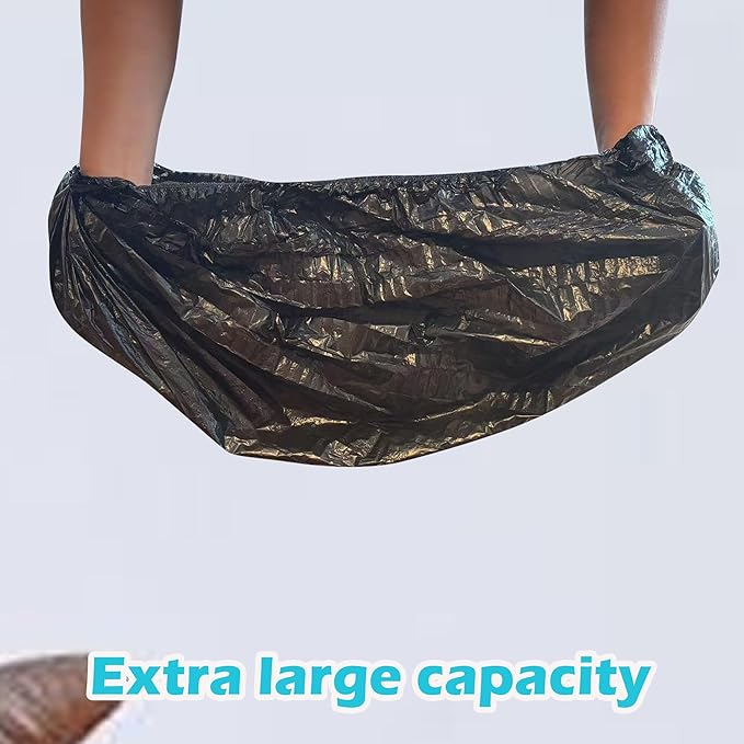 50 Pack Litter Box Liners Compatible with Lifewit Litter Box Cat, Elastic Band Trash Bags for Disposal of Cat Waste, Waterproof and Leak Proof (Black)-PawvioPets