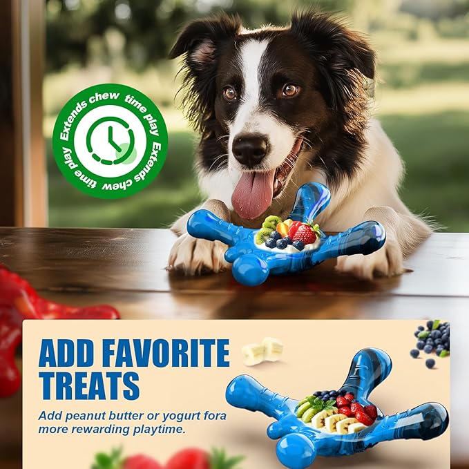 Dog Toys for Aggressive Chewers, Nylon Indestructible Toy for Medium Large Dogs, Hedgehog-Shaped Chew Toys with Bacon Flavor, Long Lasting, Dog Toys for Boredom, Blue-PawvioPets