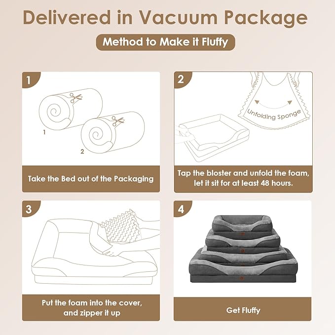 EHEYCIGA Memory Foam XL Dog Bed for XLarge Sized, Extra Large Orthopedic Dog Sofa with Sides and Waterproof Liner, Washable Bolster Pet Bed Couch with Removable Cover, 42x30x7.5 Inch, Grey-PawvioPets