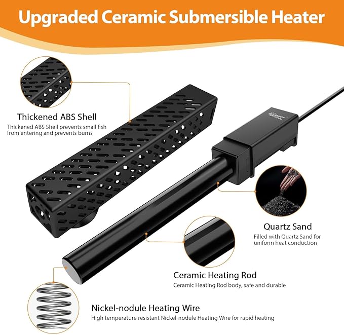 hygger Aquarium Heater, Upgraded Ceramic 25W/50W Small Fish Tank Heater with Digital LED Controller, Fast Heating, Precise Temperature Control, Turtle Tank Heater for Freshwater/Saltwater-PawvioPets
