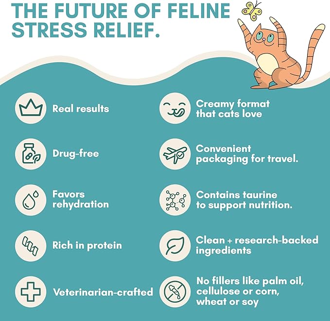 ALBERT & MIA Calming Sticks Lickable Calming Cat Treats for Stress and Anxiety Relief for Cats, Irresistible - Vet Recommended (Sleeping Aid, Vet Visits, Grooming, Car Rides, Plane) 20 Pack-PawvioPets