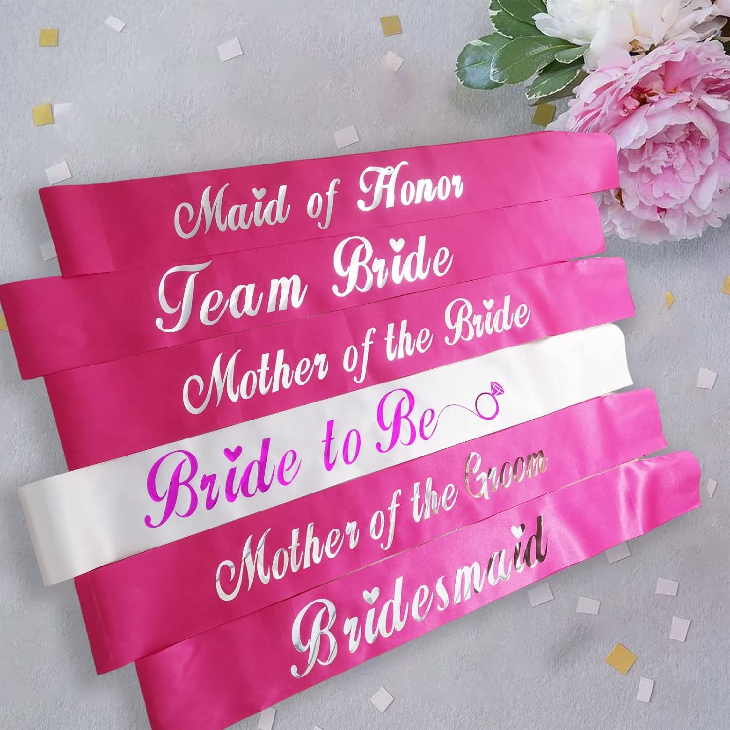 KETAOO Bride to Be Sash, Hot Pink Bachelorette Sash for Bridal Shower Favors Engagement or Wedding Party Accessories Hen Night Gifts