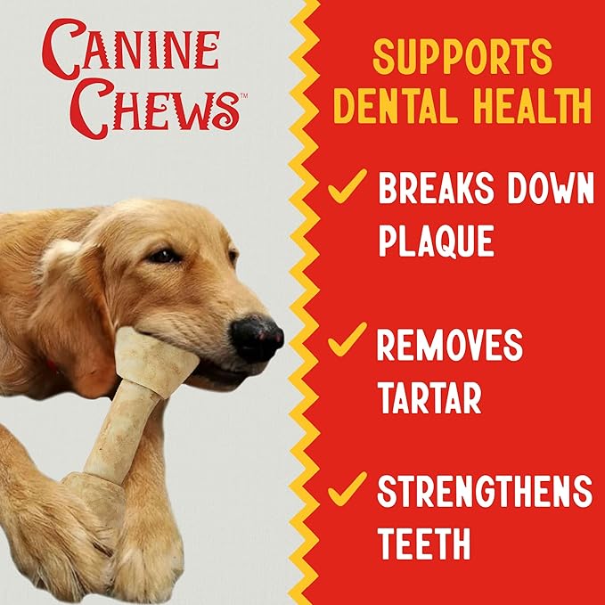 Canine Chews 8-9" XL Extra Large Rawhide Bone for Large Dogs Aggressive Chewers Savory Flavored 10 Pack (Chicken Flavor)-PawvioPets
