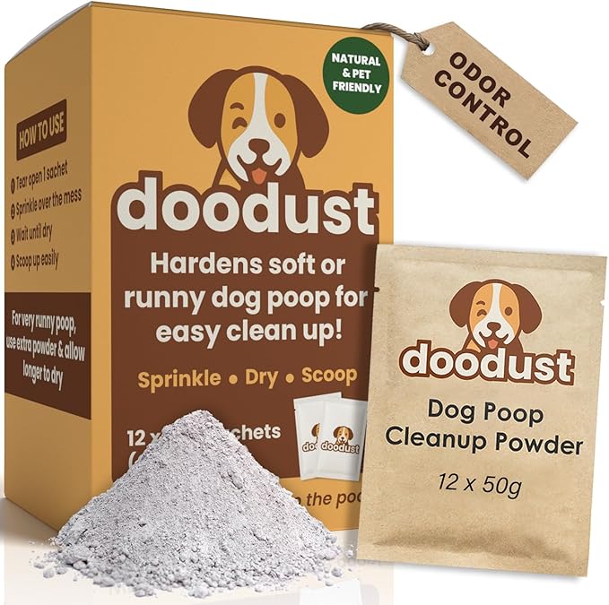 Doodust Dog Poop Clean Up Powder, Poop Hardener & Yard Cleaner, Biodegradable, Pet-Safe, Stops Odor and Makes Pickup Easy-PawvioPets