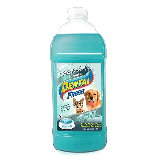 Dental Fresh Water Additive for Dogs, Original Formula, 64oz – Dog Breath Freshener and Dog Teeth Cleaning for Dog Dental Care– Add to Water-PawvioPets