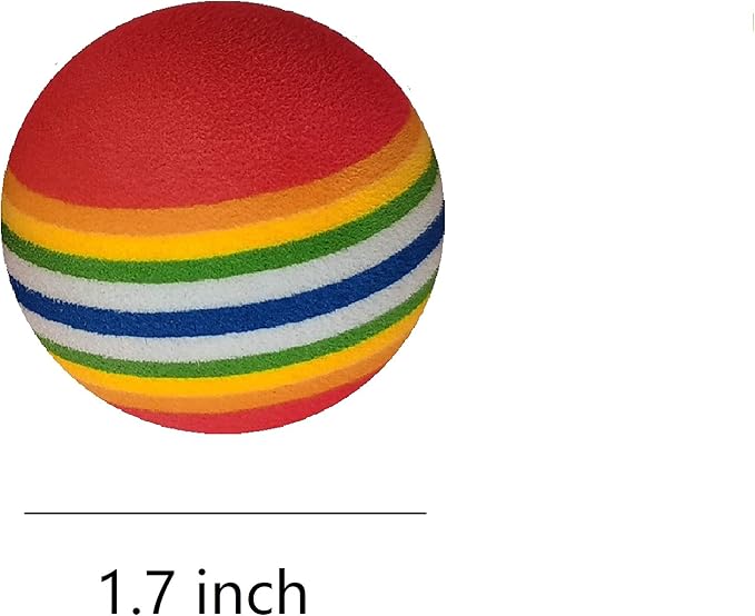 Colorful Soft Foam Rainbow Play Balls for Pet Dog and Cat Toys (12)-PawvioPets