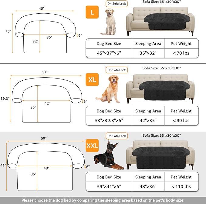 GGIB Calming Dog Bed Fluffy Plush Dog Mat for Furniture Protector with Removable Washable Cover for Large Medium Small Dogs and Cats (Extra Extra Large, Dark Grey)-PawvioPets