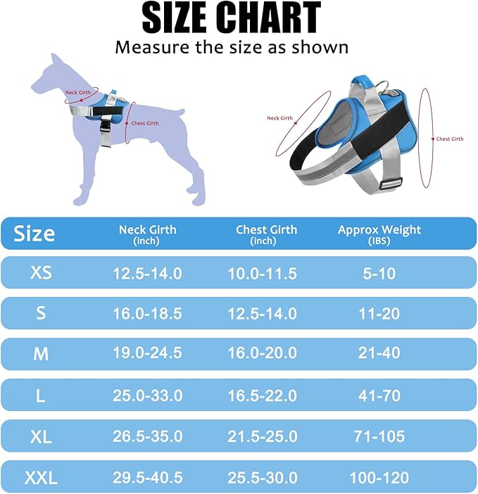 Bolux Dog Harness, No-Pull Reflective Dog Vest, Breathable Adjustable Pet Harness with Handle for Outdoor Walking - No More Pulling, Tugging or Choking-PawvioPets