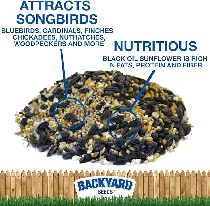 Backyard Seeds Songbird Blend Mixed Bird Seed - Attracts Bluebirds, Cardinals, Chickadees (7 Pounds)-PawvioPets