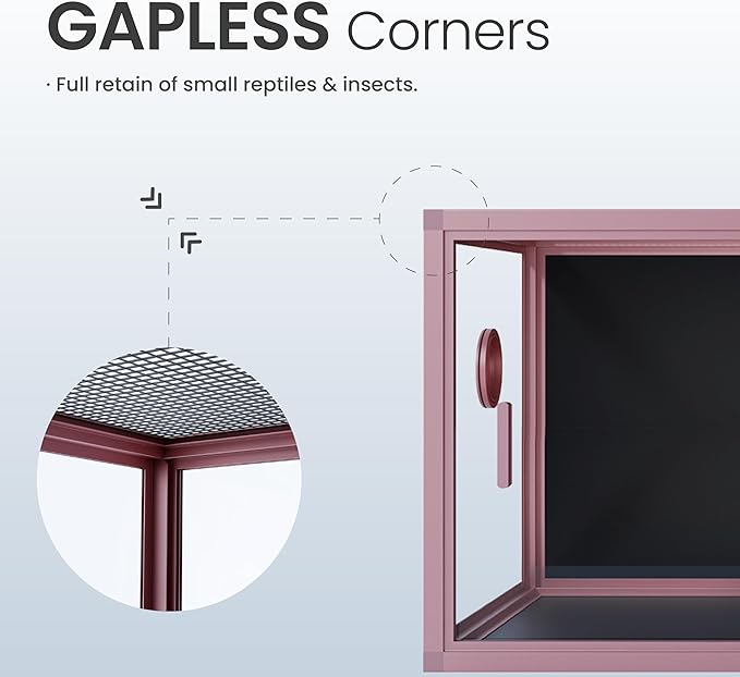 50 Gallon Bearded Dragon Tank, Reptile Enclosure for Easy Maintenance, Front Opening Reptile Tank with Top Screen Ventilation & Glass Sliding Door 36''x18''x18''-PawvioPets