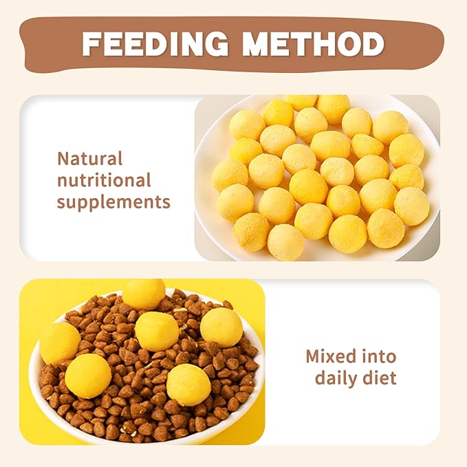 Freeze Dried Cat and Dog Treats, Limited Ingredient Quail Egg Yolk Healthy Tasty Snacks for Training 8.8 Ounce-PawvioPets