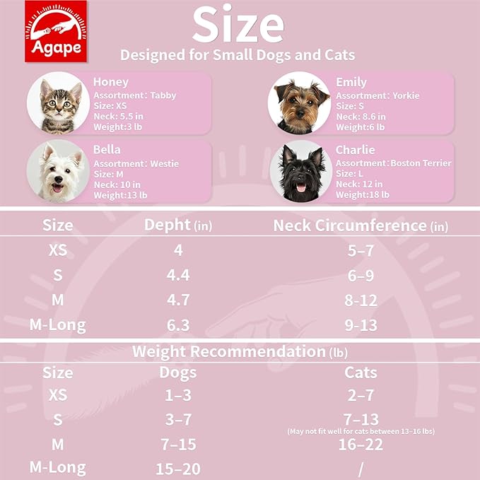 Agape Soft Dog Cone for Small Dogs & Cats, Comfy Dogs Recovery Collar After Surgery, Adjustable E Collar Alternative to Stop Licking, Protective Elizabethan Cones for Pup&Kitty, Comfortable Dog Cones-PawvioPets