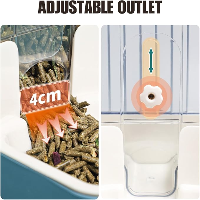 Automatic Pet Food Water Dispenser, Auto Gravity Pet Feeder Water Bottle Set for Crate Cage, Feeding Station for Small Dog Cat Rabbit Guinea Pigs Chinchilla Ferret Hedgehog (Gray)-PawvioPets