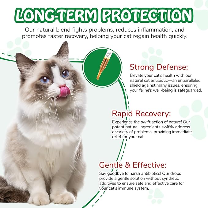 Antibiotics for Cats | Cat Antibiotics | Natural Antibiotics for Cats | Pet Antibiotics | Cat Itchy Skin Relief | Cat Allergy Relief | Cat Antibiotics for Skin Infection | 2 Fl Oz-Chicken Flavour-PawvioPets