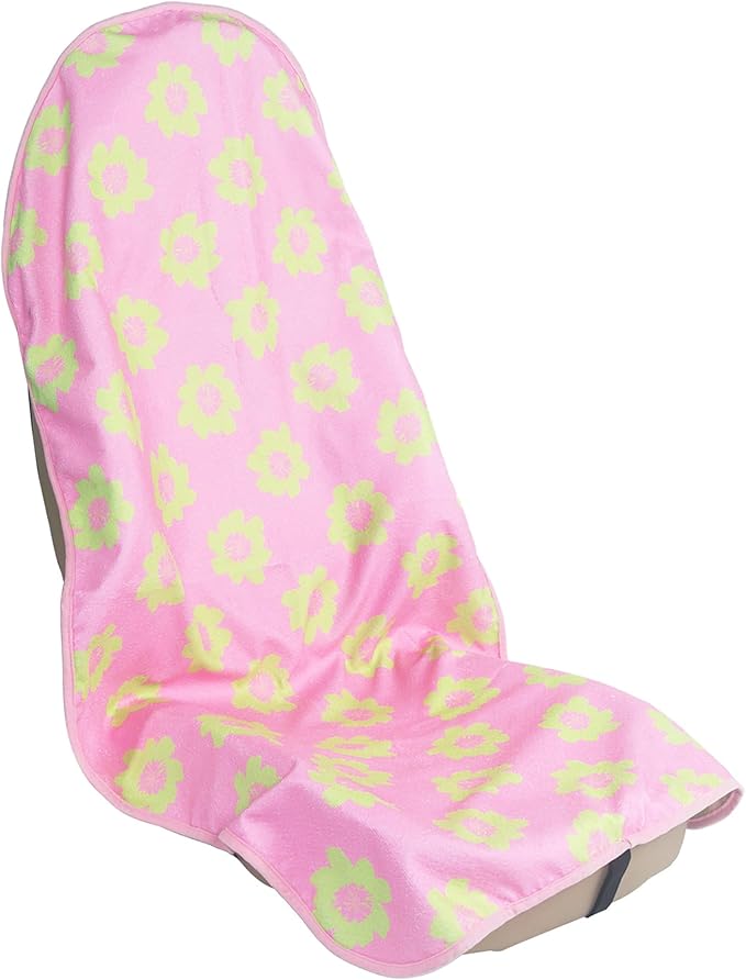 Car Seat Cover Protector Front Seats,for Gym Workout,Running,Swimming,Beach and Hiking,Waterproof Sweat Towel Bucket Seat Covers for Cars SUV Trucks (Flower and Pink, 1Pcs)-PawvioPets