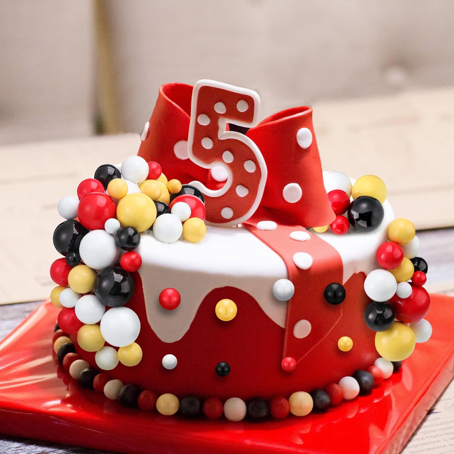 108 Pcs Balls Cake Topper DIY Cupcake Insert Foam Balloons for Cake Baking Wedding Anniversary Birthday Decoration(Classic Colors,Multi Sizes)