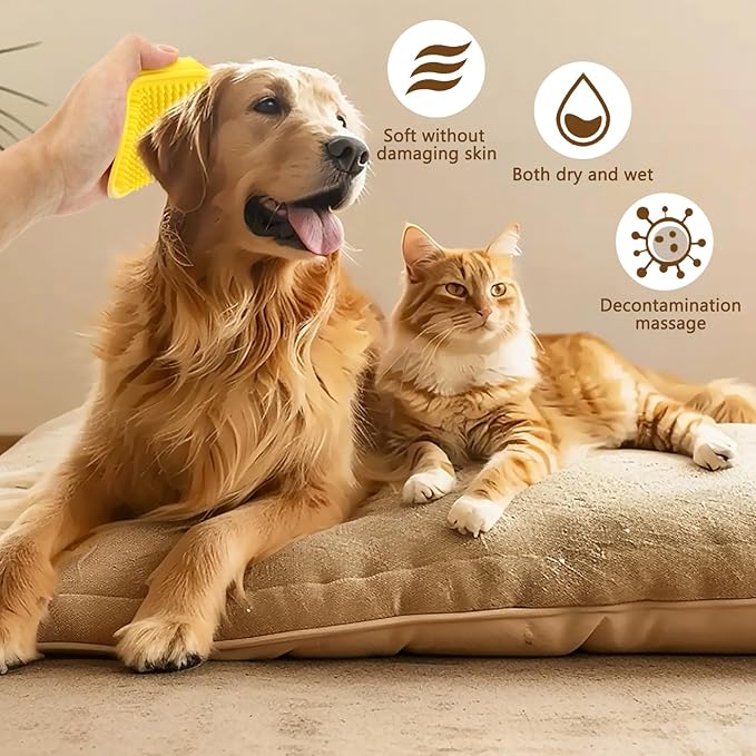 Cat Comb, Cat Grooming Brush, Self-Cleaning Flea Comb, Multi-Functional Pet Comb,Suitable for Pet Massage, Cleaning And Hair Removal-PawvioPets