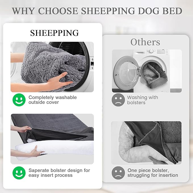 Dog Beds for Large Sized Dog, Washable Large Dog Bed Couch with Waterproof and Removable Cover, Orthopedic Dog Crate Bed Sofa with Nonskid Bottom, Pet Bed for Dogs Up to 95lbs, 44" L x 32" W x 7" Th-PawvioPets