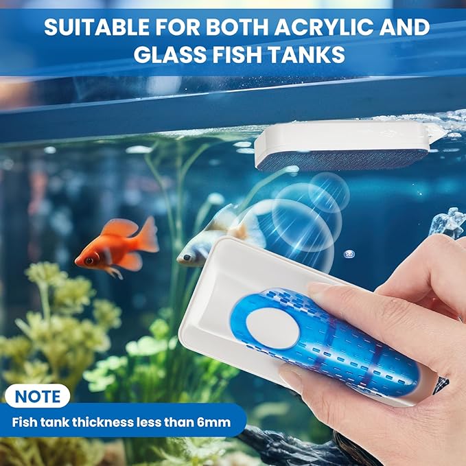 Aquarium Fish Tank Cleaning Tool Kit Include 4 Pcs Long Aquascape Tools Kit 1 Pcs Magnetic Glass Cleaner Brush 5 in 1 Fish Tank Gravel Cleaner and Siphon Vacuum for Terrarium Fish Tank Set-PawvioPets