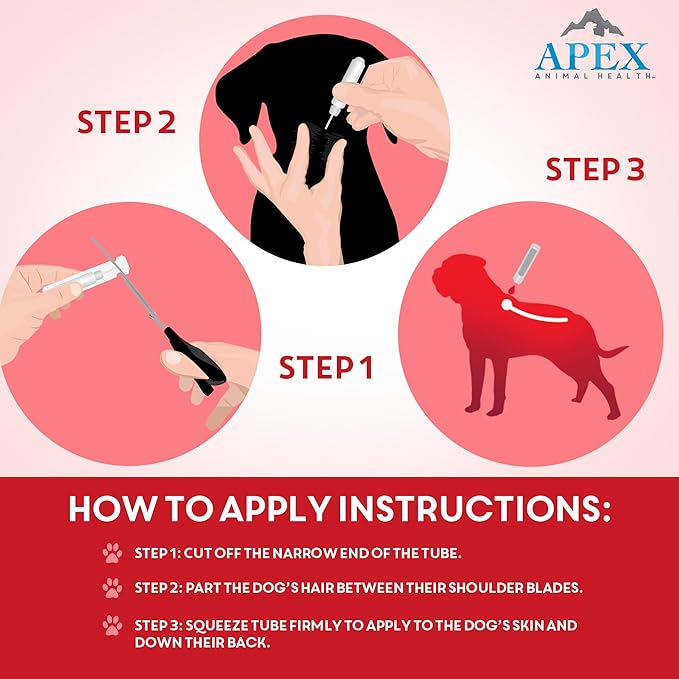 Apex Plus Flea and Tick Prevention for X-Large Dogs (89-132 lbs) | 6-Month Supply | Waterproof, 24-Hour Activation, 30-Day Protection-PawvioPets