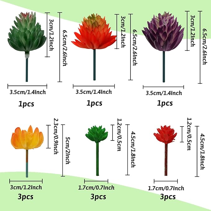 22pcs Colorful Fake Succulents, Mini Artificial Succulents for DIY Crafting Home Terrarium Floral Wall Garden Arrangement Office Decoration (Unpotted)-PawvioPets