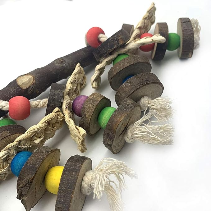 EBaokuup Wood Bird Chewing Toys-Blocks Parrot Tearing Toys Best for Finch,Budgie,Parakeets,Cockatiels, Conures,Love Birds and Amazon Parrots-PawvioPets