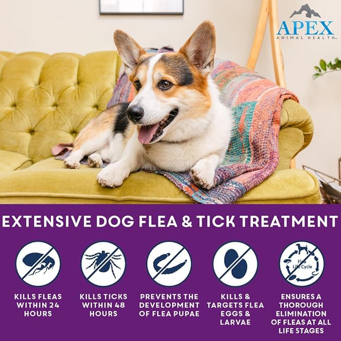 Apex Plus Flea and Tick Prevention for Dogs | Large (45-88 lbs) | 3-Month Supply | Dog Flea and Tick Treatment | 24-Hour Activation, Waterproof, 30-Day Protection-PawvioPets