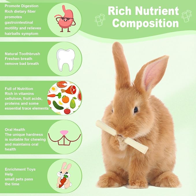 2.7lb Sweet Bamboo Sticks for Rabbits Chew Sticks Toys Guinea Pig Hamster Chinchilla Molar Treats Snacks, Natural Teeth Grinding Toys-PawvioPets
