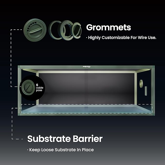 85 Gallon Reptile Tank, Front Opening Snake Tank for Easy Maintenance, Reptile Enclosure with Top Screen Ventilation 48''x24''x18''-PawvioPets