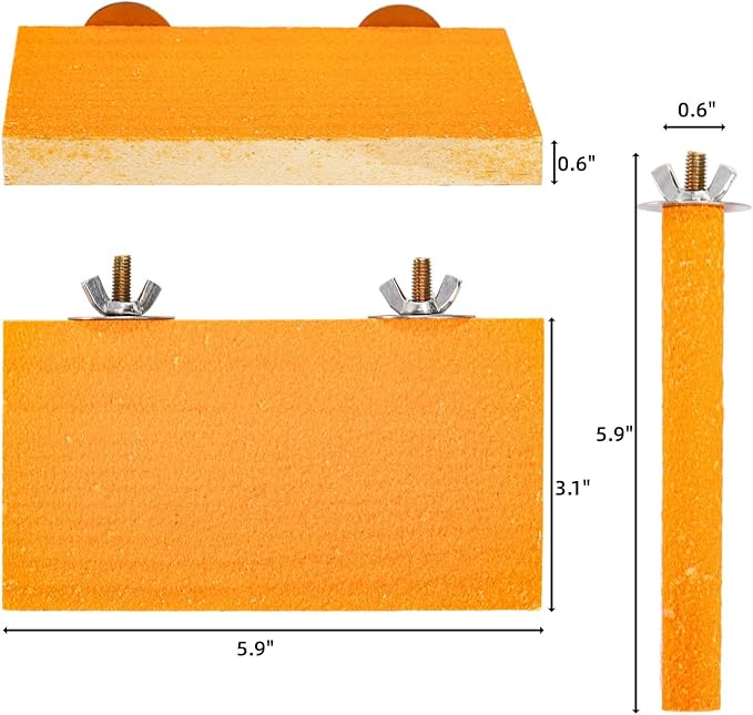 8 Pcs Bird Perch Stand Toy, Colorful Wood Parrot Perch Stand Platform Paw Grinding Stick, Bird Cage Accessories for Budgies,Parakeet,Cockatiel, Lorikeet, Conure-PawvioPets