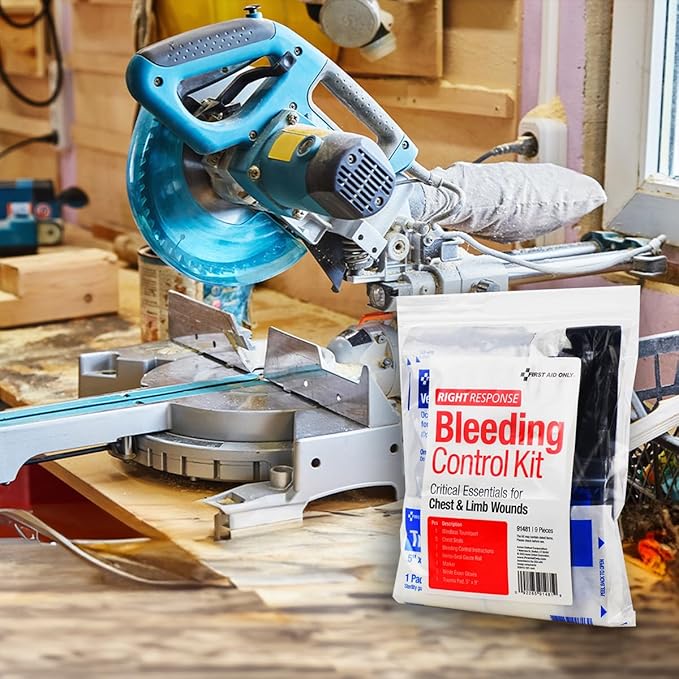 First Aid Only 91481 Critical Essentials Bleeding Control Kit for Chest & Limb Wounds, 9 Pieces-PawvioPets