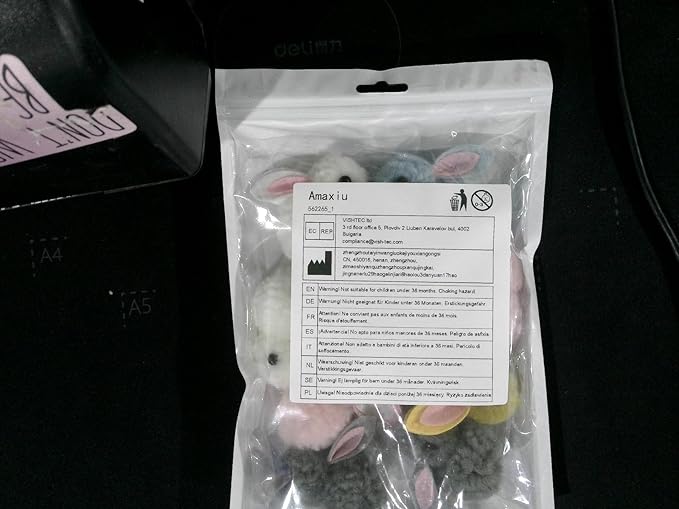 10Pcs Plush Toy Balls, Cute Bunny Shape Kitten Pompom Soft 5.5cm/2.16in Puff Ball Indoor Fun Colorful Cat Ball Toy Pom Pom Balls for Pet-PawvioPets