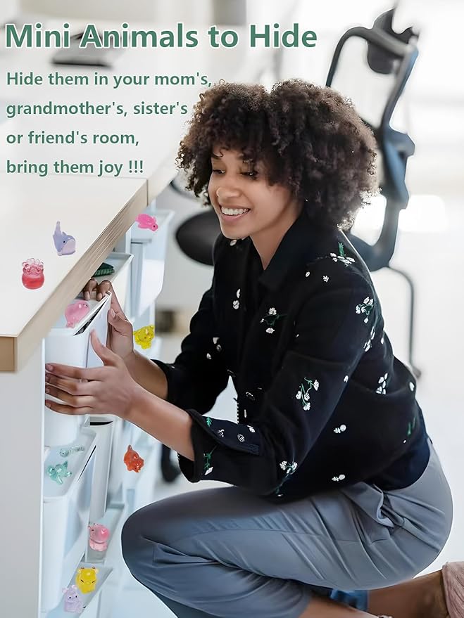 72 Types Luminous Mini Resin Animals, Plastic Tiny Resin Animals to Hide Prank,Mini Animals Figures for Fairy Garden, Dollhouse,Terrariums, Potted,Cake Topper, Miniature Landscape Ornament-PawvioPets