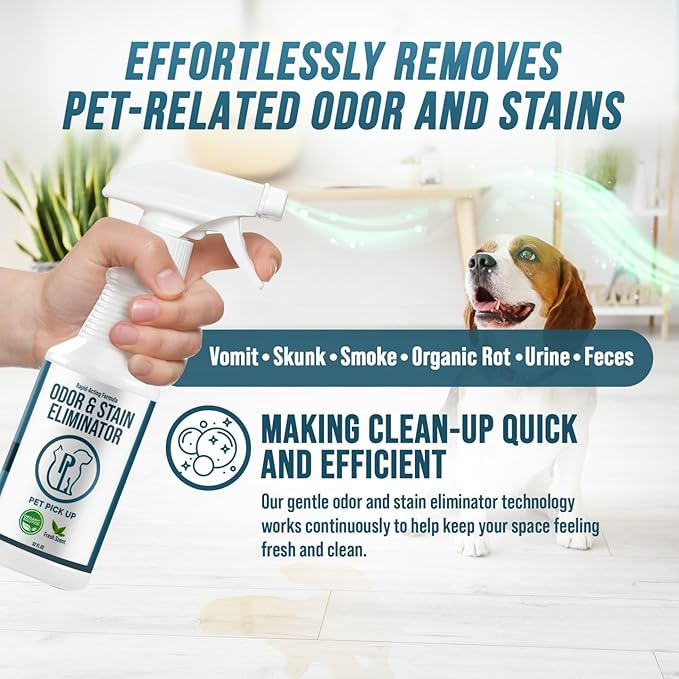 Dog & Cat Urine Enzyme Cleaner – Enzymatic Pet Stain & Odor Eliminator Spray for Carpet, Rugs, Litter Box & Artificial Turf – Non-Toxic, Ready to Use, 32 oz-PawvioPets