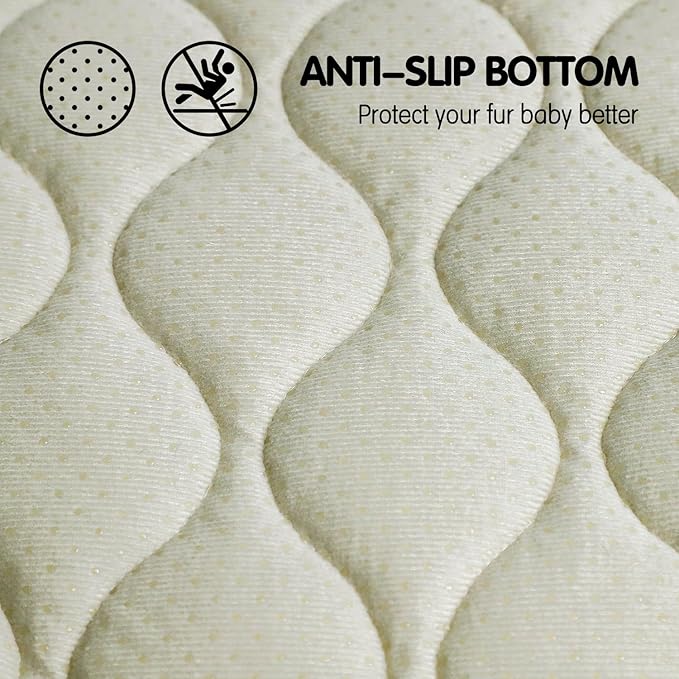 furrybaby Dog Bed Mat Flat Crate Mat with Anti-Slip Bottom Machine Washable Pet Kennel Pad for Dog Sleeping (XL 48x30'', Grey Mat)-PawvioPets