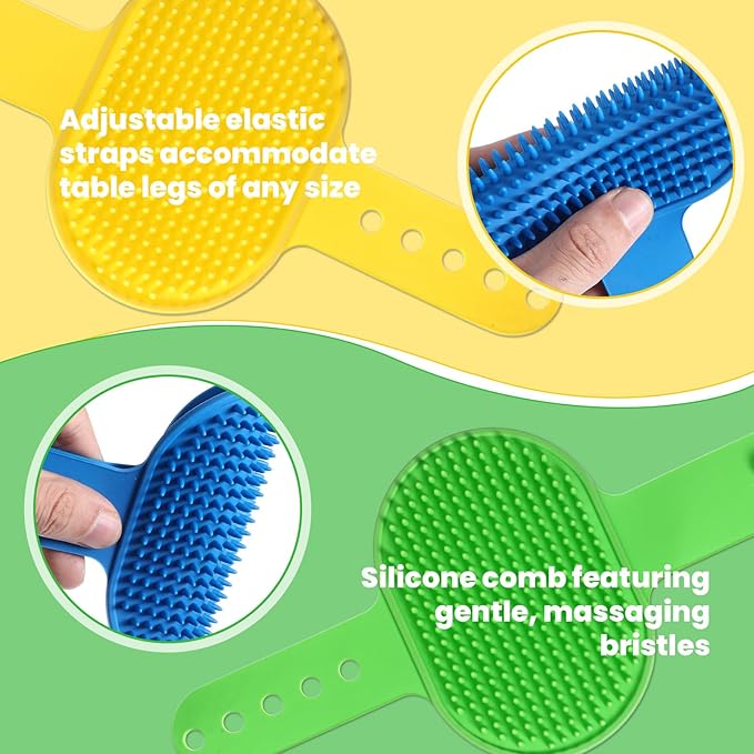 4Colors Cat Self Groomer for Indoor Cats, Wall Mounted Silicone Self Grooming Cat Brush for Long Short Hair, Cat Face Scratchers Cat Corner Massage Comb for Kitten Sofa Chair Leg Scratching Post Cover-PawvioPets