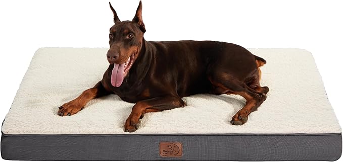 Bedsure XXL Dog Bed for Large Dogs - Orthopedic Flat Giant Pet Beds with Removable Washable Cover, Jumbo Egg Crate Foam Mat, Suitable for Pet Up to 150 lbs-PawvioPets