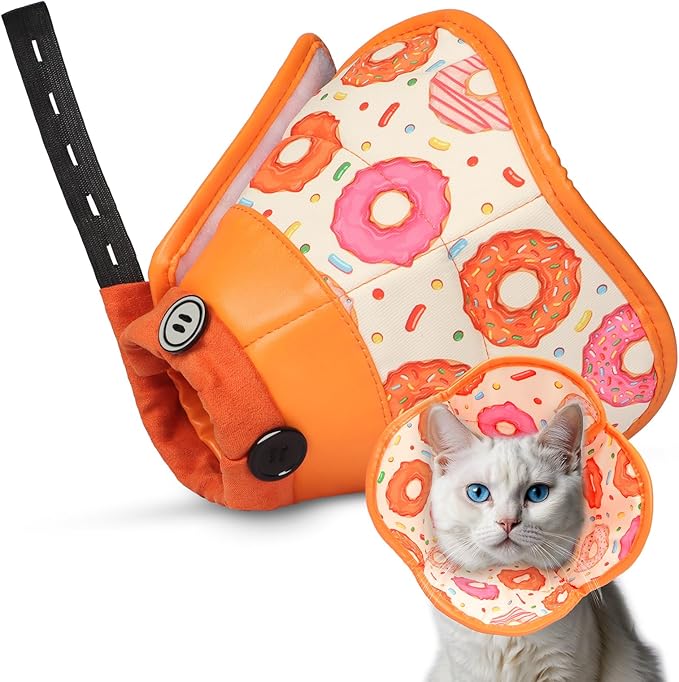 Cat Cone Collar Soft for Wound Healing, Foldable Neck Recovery Cone Anti Licking, Small Adjustable Surgery Cat Head Cone Alternative for Kittens(Size: S)-PawvioPets