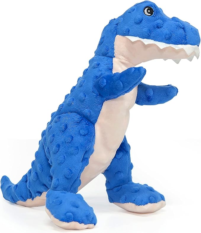 DODODOLA Dog Toys Dinosaur Dog Toy Blue Stuffed Animals Chew Toy Plush Squeaky Dog Birthday Toys for Small Large Big Dogs-PawvioPets