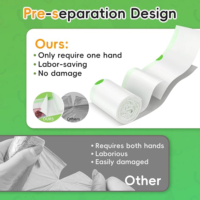 60 Pack Cat Litter Box Liners for Meo Want SC01, MW-SC02, MW-LR01,1.5 Mil Thick Drawstring Heavy Duty Leak-proof Disposable Smart Self-Cleaning Litter Box Robot Waste Drawer Trash Bags 18" x 12.6"-PawvioPets